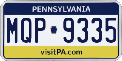 PA license plate MQP9335