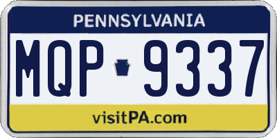 PA license plate MQP9337