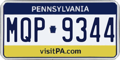 PA license plate MQP9344