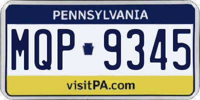 PA license plate MQP9345