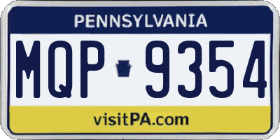 PA license plate MQP9354