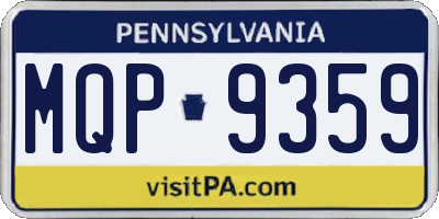 PA license plate MQP9359