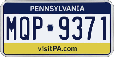 PA license plate MQP9371