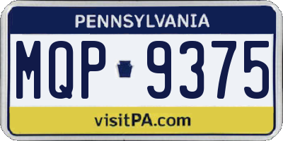 PA license plate MQP9375