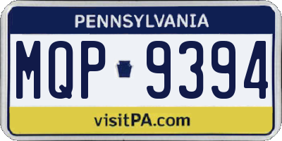 PA license plate MQP9394
