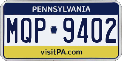 PA license plate MQP9402