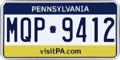 PA license plate MQP9412