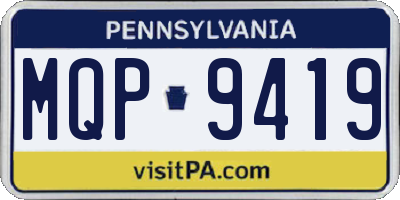 PA license plate MQP9419