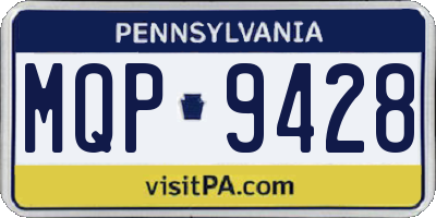 PA license plate MQP9428