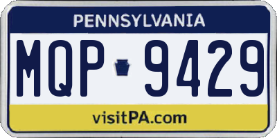 PA license plate MQP9429