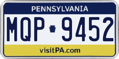 PA license plate MQP9452