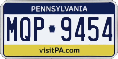 PA license plate MQP9454