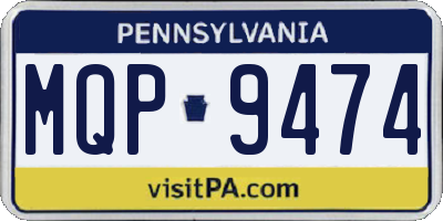 PA license plate MQP9474