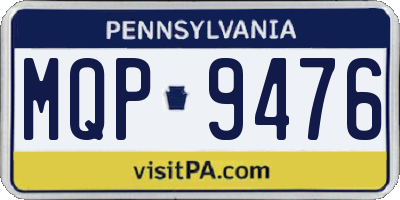 PA license plate MQP9476