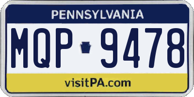 PA license plate MQP9478