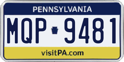 PA license plate MQP9481