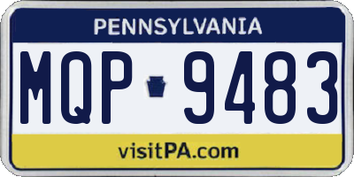 PA license plate MQP9483
