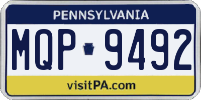 PA license plate MQP9492