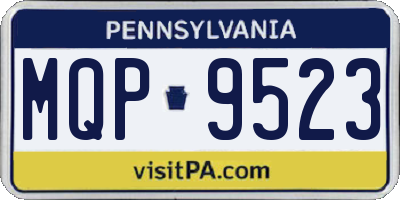 PA license plate MQP9523