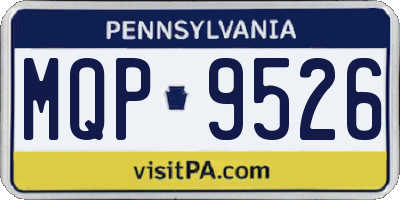 PA license plate MQP9526