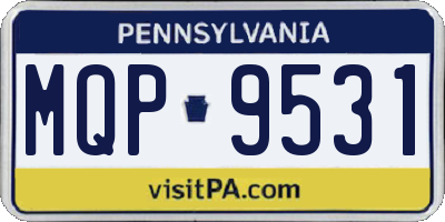 PA license plate MQP9531