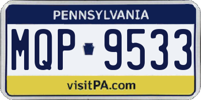 PA license plate MQP9533
