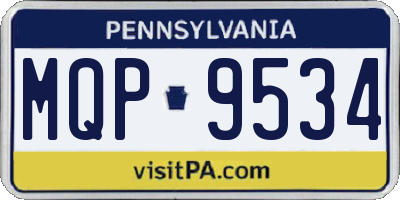 PA license plate MQP9534
