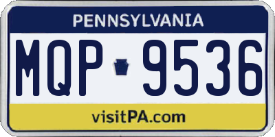 PA license plate MQP9536