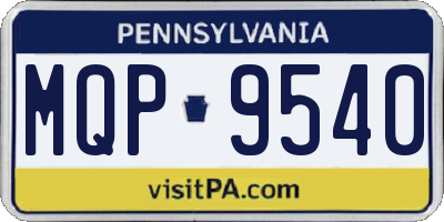 PA license plate MQP9540