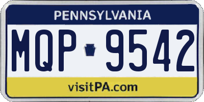 PA license plate MQP9542