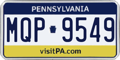 PA license plate MQP9549