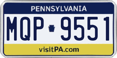 PA license plate MQP9551