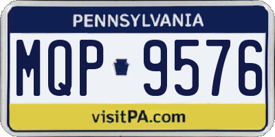 PA license plate MQP9576