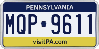 PA license plate MQP9611