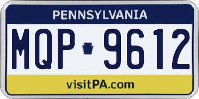 PA license plate MQP9612