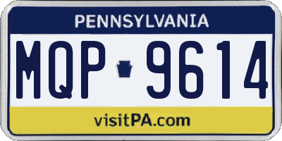 PA license plate MQP9614