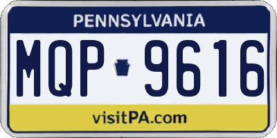 PA license plate MQP9616