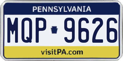 PA license plate MQP9626