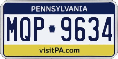 PA license plate MQP9634