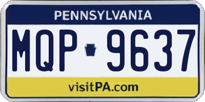 PA license plate MQP9637