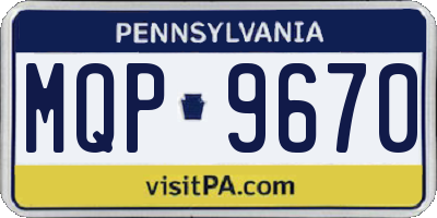 PA license plate MQP9670