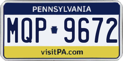 PA license plate MQP9672