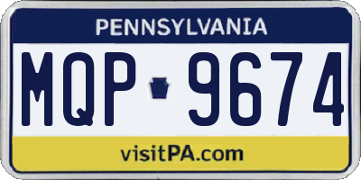 PA license plate MQP9674
