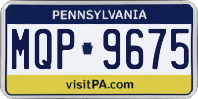 PA license plate MQP9675