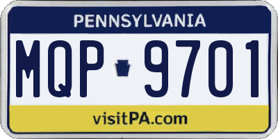 PA license plate MQP9701