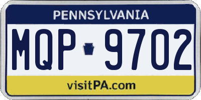 PA license plate MQP9702