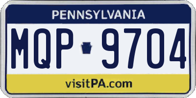 PA license plate MQP9704