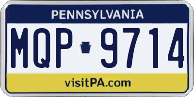 PA license plate MQP9714