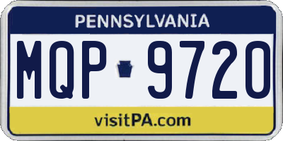 PA license plate MQP9720