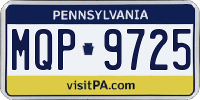 PA license plate MQP9725